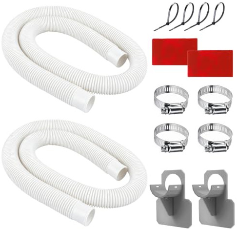 Tubo Piscina,2 Piezas Manguera Piscina 32mm,Manguera de Bomba de Piscina,Manguera de Repuesto para Piscina,Manguera de Filtro de Piscina con 4 Abrazaderas de Metal,para Bomba de Filtro y Piscina