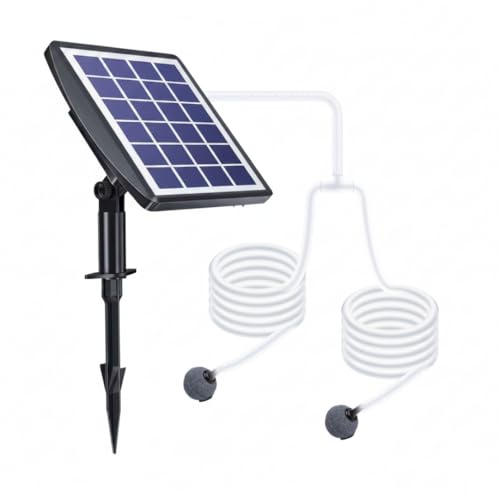 Aeratore per laghetto solare, Aeratore per laghetto ad energia solare - 3 W Con batteria da 2600 mAh, interruttore a doppia uscita per laghetti all'aperto, acquari e battute di pesca, per