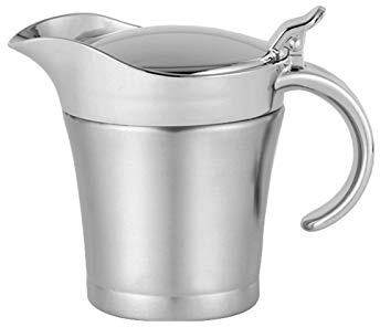 Rostfritt stål såsbåt, dubbelisolerad såskanna för sås, vaniljsås och grädde, hållbar elegant design, perfekt för underhållning och daglig användning