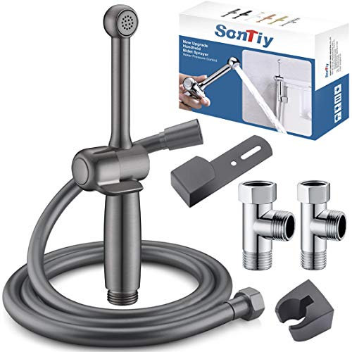 SonTiy - Kit de rociador para bidé, accesorio de bidé, spray de ducha musulmán para inodoro, ducha de baño de Reino Unido, paño para bebés, baño de mascotas, latón macizo, presión ajustable