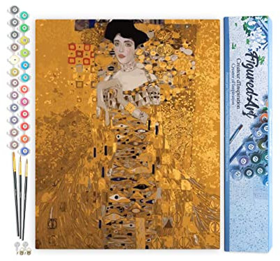 Figured'Art Pintar por Numeros Adultos Señora Bauer - Manualidades pintura acrilica Kit Cuadro DIY completo - 40x50cm sin bastidor