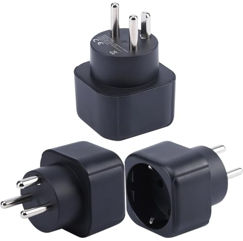 Europa till Danmark/Grönland Pluggadapter, EU Schuko-Kontakt Passar till Danskt/Grönländskt uttag, Europeisk/Sverige Typ C/E/F Plugg till Typ K Travel Plug Converter (3 bitar)