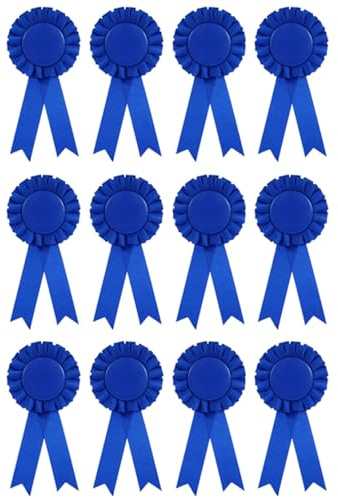 TopHomer 12 st tomma prisband rosett, 1:a plats prisband, vinnare hedervärda prisband för skoltävlingar, blå