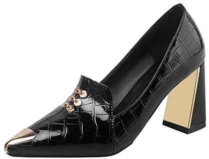 MVNB Ladies Rockabilly Shoes Platform T-Bar Court Shoes 𝗣atent Mary Jane Mid High Heels Women's Wedding Bride Lace Block Heels Closed Toe Double Strap Satin Bridal Shoe (Black, 4.5)