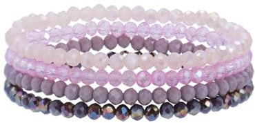 GUSXPPD Damen Kristall Perlen Armband, Mehrschichtiges Steine Armband, Boho Modeschmuck Armbänder Damen, Mehrschichtige Kristall Stein Perlen Armbänder für Frauen Mädchen (Bunt 1)