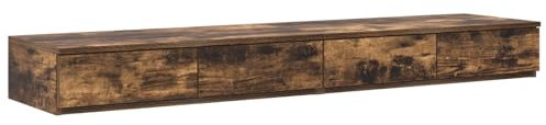 vidaXL Nachttisch aus geräucherter Eiche mit 3 Stauraum-Schubladen Minimalistisch Kompakt für das Schlafzimmer Elegante Möbel Erwachsene Holztisch Rechteckig