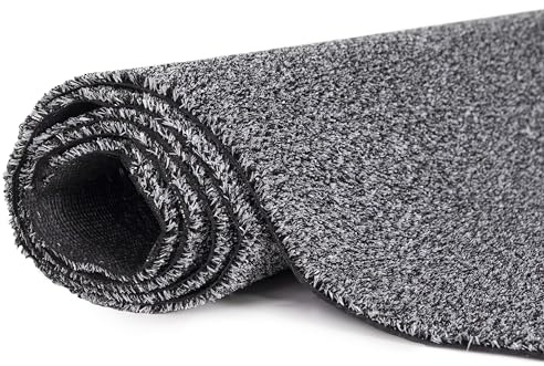 Mazovia Césped Artificial/Estera Gris Impermeable, Antideslizante para Balcón, Terraza, Patio, Pabellón por Metro, Resistente a la Intemperie - 250 x 600 cm