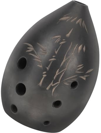 Flauta de arcilla negra china antigua exquisitamente elaborada con 8 agujeros, instrumento musical perfecto para practicar instrumentos musicales chinos tradicionales