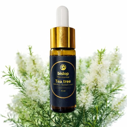 Bislop Aceite esencial Árbol del Té BIO - Uso Diario - Puro y Eficaz - Natural Tea Tree Oil Perfecto Tratamiento de Cara, Piel, Cabello, Prevención de Piojos - Aceite Esencial Arbol te Bio-10 ml