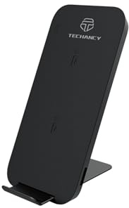 Caricatore Wireless 10W Rapido, Supporto da Scrivania Verticale per Smartphone, Nero, Modello TF2771, Tecnologia Qi, Compatibile con iPhone e Android