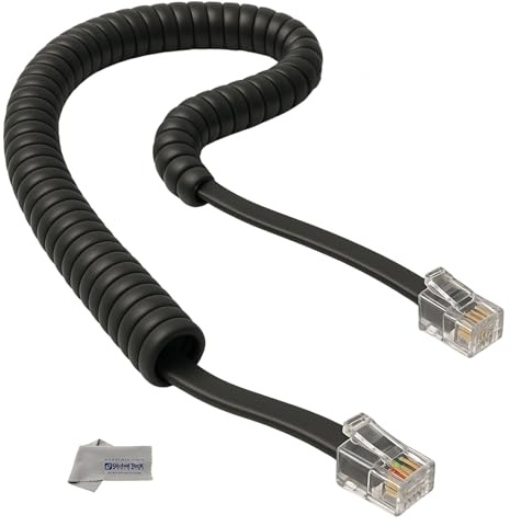 Yealink Phone Cord Replacement HD Compatible Audio 6 ft Universal Curly Handset Cable – For Desk Landline Telephones Resolves Static noise issues - Fits Exact Specs To Deliver Optimal Volume Levels