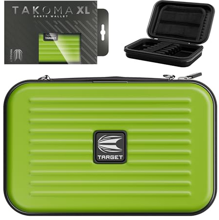 Target Darts Takoma XL Darts Wallet Case, Green – Holds 6 Darts, Protective EVA Holder with Double Zip Lock Pouches – Professional Dart Accessories