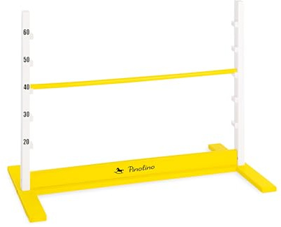 Pinolino Hindernishort, hopp, vit/gul, 1 styck (1-pack), koordinationsträning, smidighet, för barn och djur, konstruktionsförbättring