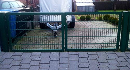 Doppelflügeltor Einfahrtstor Gartentor Matten-Tor Hoftor Grün 350cm x 123cm