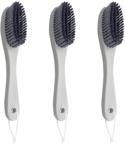 3 Spazzoline per la Pulizia delle Scarpe, con Comoda Impugnatura Estesa, Portatile, per Pulizia e Lavaggio