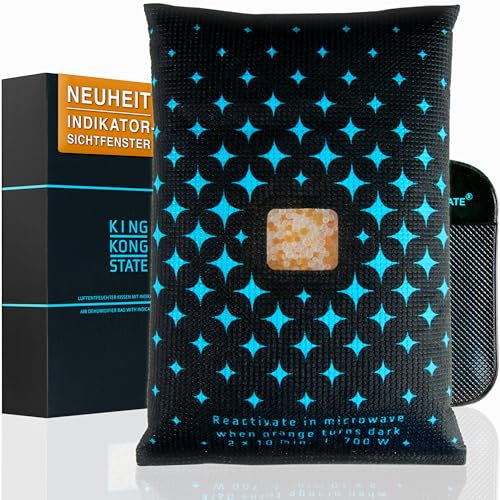 King Kong State Luftentfeuchter für Autos - Entfeuchter-Kissen 750g für beschlagene Autoscheiben - mit Indikator-Fenster und Anti-Rutsch-Pad