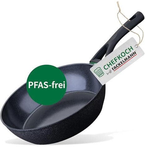 Chefkoch trifft Fackelmann - Keramik-Pfanne Hamburg Ø 28 cm, Antihaftbeschichtung, für alle Herdarten geeignet, Schwarz