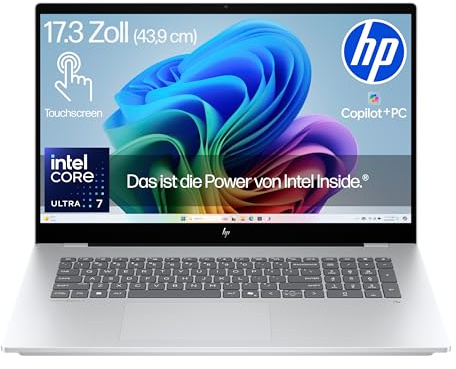 HP OmniBook 7 Intel Core Ultra 7 258V Next Gen AI PC, Copilot+ PC, 17.3 Zoll FHD Touch Display, 47 Tops, 32GB LPDDR5x RAM, 1TB PCIe Gen4 SSD, Intel Arc 140 V GPU, QWERTZ, Windows 11, Silber