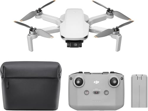 DJI Mini 4K Camera Drone Combo, Drohne mit 4K UHD Kamera, unter 249 g, 3-Achsen Gimbal Stabilisierung, 10 km Videoübertragung, autom. Rückkehr, 2 Akkus für 62 min Flugzeit, QuickShots