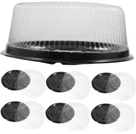 sporful 20 cajas redondas de plástico reutilizables con tapas, recipientes transparentes para pasteles de cumpleaños y postres