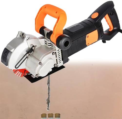 Scanalatrice Elettrica per Muri da 4800 W, Macchina per Il Taglio di Scanalature per Muri, Fresa per Scanalature in Cemento, con 5 Lame per Seghe, per Mattoni, Granito, Marmo, Cemento