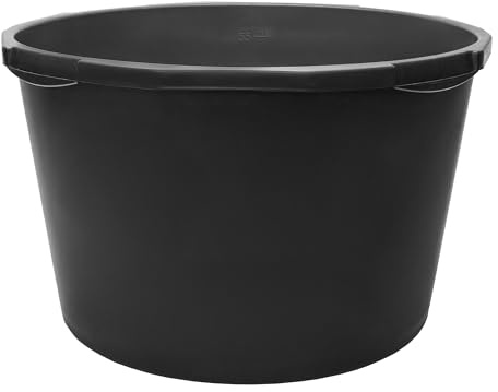 Garronda Mastello in Plastica Grande 2 Pezzi 65 L Rotondo – vasca per malta robusta in plastica riciclata, contenitore da muratore per cantiere, giardino e casa GD-0170