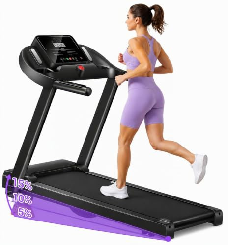 Xyphoril Cinta de Correr Plegable con Inclinación Manual 15%, Motor Brushless 3.0HP, Velocidad 14KM/H, Superficie de Carrera 102×39CM, 12 Programas, Sensor de Pulso, Capacidad 140KG