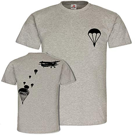 AN-2 Fallschirmspringer Rundkappe DDR NVA Doppeldecker Antonow Fallschirmjäger Ausbildung Russisch T-Shirt #24236, Größe:XL, Farbe:Grau