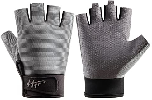 SUJAYU Fingerlose Handschuhe - Angel-, Paddel- & Segelhandschuhe für Damen & Herren (Grau, XL)