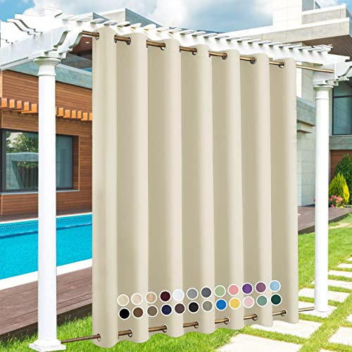 LZXSXZ Rideau Extérieur Personnalisé Rideau Extérieur Résistant aux Intempéries avec Œillets, Taille Personnalisée, 24 Couleurs, Opaque, Pare-Soleil, Intimité, Balcon, Terrasse, Porche