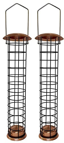 Selections Large Copper Style Hanging Bird Suet Fat Ball Feeder (Pack of 2)