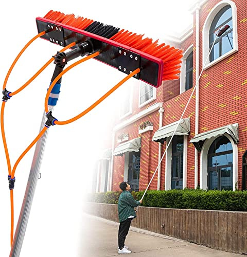 12m Window Cleaning Telescopic Pole extendable window cleaning kit,Window Cleaning Water Fed Poles Roof Cleaning Tools solar panel cleaning brush 30m brush head easy to install Steel buckle fastening