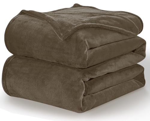 WAVVE Kuscheldecke Flauschig Decke Fleecedecke - Sofadecke 150x200 cm Warm Wohndecke Couchdecke, Braun Decke Weich Sofaüberwurf XL