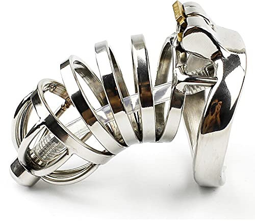 Vielretude Peniskäfig Edelstahl Keuschheitskäfig Mit Katheter Penis Plug Cock cage SM Bondage Sex Spielzeug Belüftung keuschheitsgürtel für männer (45mm+Harnröhren Dilator)