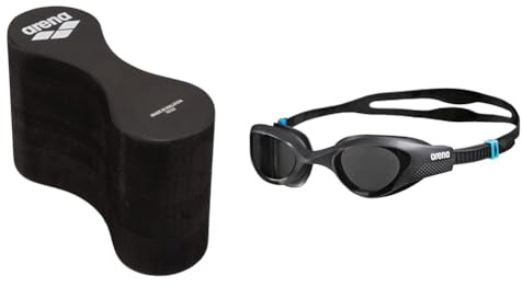 Arena Unisex-Adult FREEFLOW PULLBUOY II Trainings Ausrüstung, Black, Einheitsgröße & The One Anti-Fog Schwimmbrille Unisex für Erwachsene, mit Breiten Gläsern