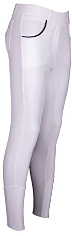 AK Cedar de equitación Medias/Leggings/Bragas Pantalones con agarre de silicona AKRS6060, blanco, XS