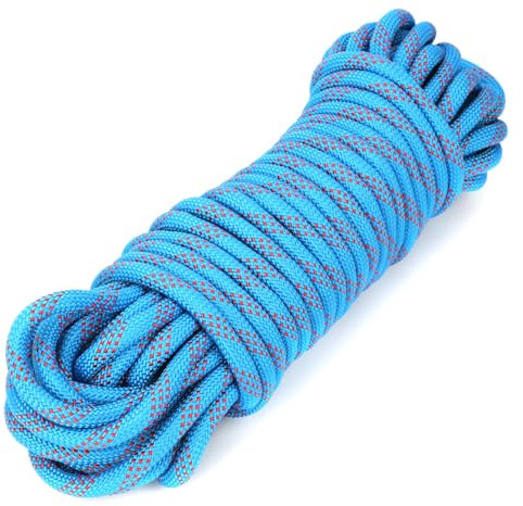 QWORK® Corde 10 mm x 20 m Bleue, Corde Extérieur, Corde Antidérapante et Résistante, pour Agriculture, Navigation, Camping