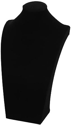 TINEASUR Organizzatore per Collane e Pendenti in Plastica Nera, Supporto Resistente a Forma di Busto Classico, per Esposizione Gioielli in Negozio e Decorazione Elegante