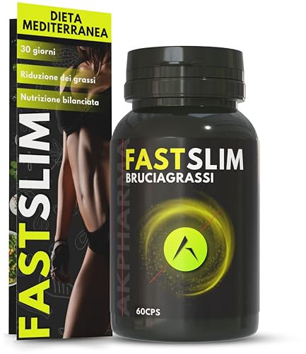 FASTSLIM® Brucia Grassi, Drenante per Uomo e Donna, 60 Capsule, Integratore con Glucomannano, Carnitina, Garcinia Cambogia, Made in Italy