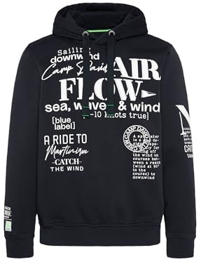 Camp David Herren Hoodie mit plakativen Logo Prints Navy M