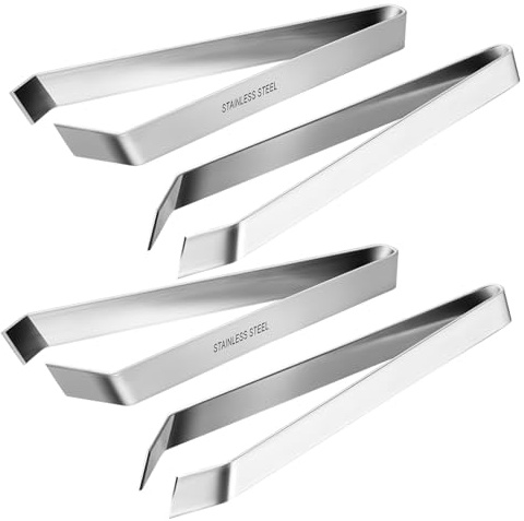 Stainless Steel Kitchen Tweezers Set 2 Pack Straight Tips