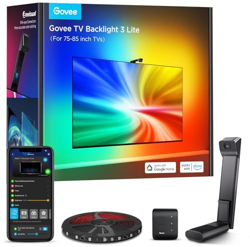 Govee Envisual Led 3 Lite Striscia LED per Retroilluminazione TV Ambient Lighting Sincronizzazione Colore TV Compatibile con TV da 190-215 cm