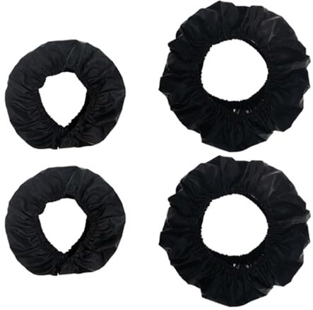Fazvncv Radabdeckungen für Kinderwagen, Tasche, Kinderwagen-Zubehör, Schwarz, 4 Stück