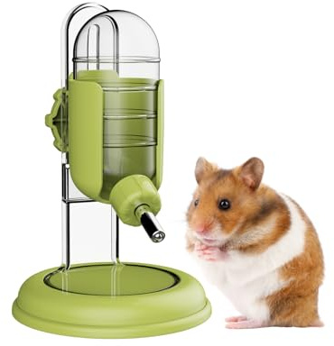 Hamster Water Bottle with Stand, 4oz Water Dispenser for Syrian Dwarf Hamsters Gerbils Mice Rats Degus (Green)