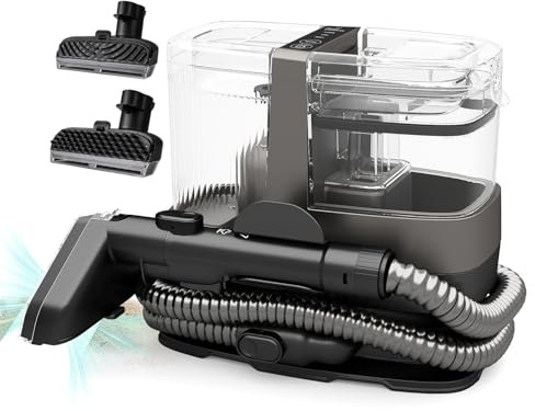 COSTWAY Aspiradora de Agua Tapiceria, Vaporeta Limpieza Hogar de 1800W, 17 kPa, Depósito Agua Limpia de 1,1 L y Agua Sucia de 0,9L, Limpiador a Vapor con Agua Fría y Caliente