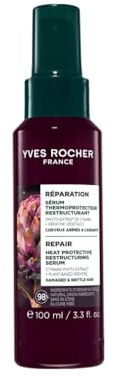 Yves Rocher Sérum Reestructurante para cabello dañado y quebradizo con Protección Térmica – Repara 2 años de daños en 1 uso – Protección hasta 230 °C – Con cynara y queratina vegetal – 100 ml