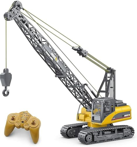 DIJIUCL Huina 1:14 RC Digger Crane Remote Controlled Crawler Crane Lights + Sound Engineering Car RC Truck Construction Engineering Vehicle Toy Car With Two Body Battery