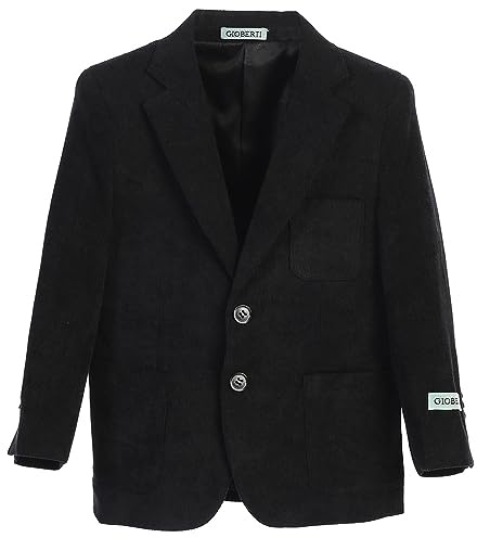 Gioberti Kids and Boys Corduroy Blazer Jacket, Black, Size 18
