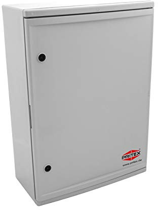 PRITEX – Kunststoff Schaltschrank IP65 Industriegehäuse 500 x 600 x 220 mm – Verteilerkasten mit verzinkter Montageplatte – Tür mit umlaufender Dichtung – Leergehäuse Sicherungskasten (Grau)