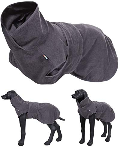 elropet Hundebademantel für kleine/mittlere/große Hunde XS - XL Bademantel GRAU Microfaser SCHNELL TROCKNEND (M)